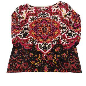 Ruby Rd. Petite‎ Womens Top PM Rayon/Nylon Blend Multicolor